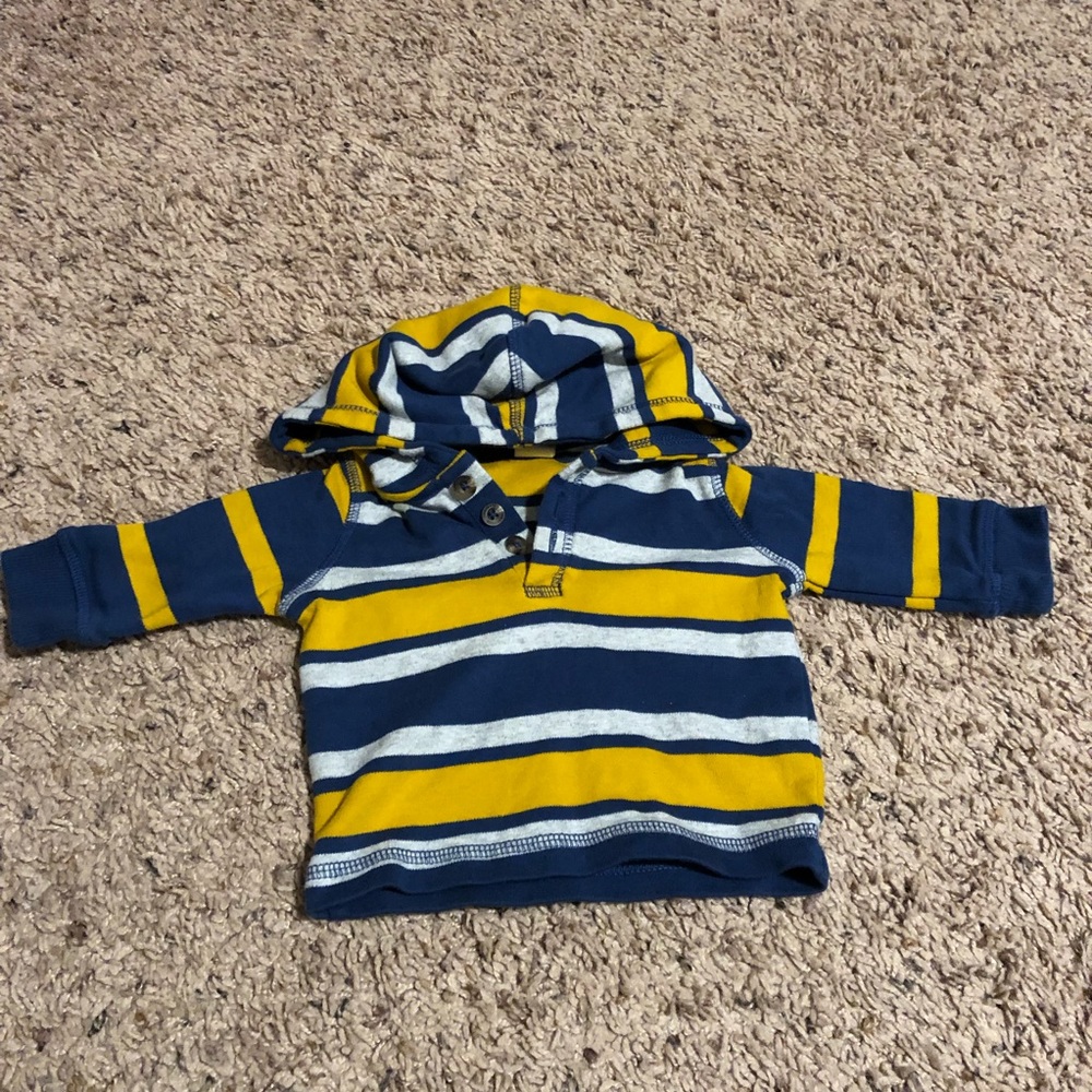 3 mo Tucker & Tate hoodie - blue and yellow stripe